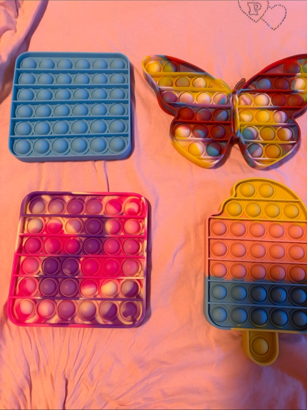 Multicolor Kids Pop-It Sensory Fidget Toy Set - Butterfly & Shapes